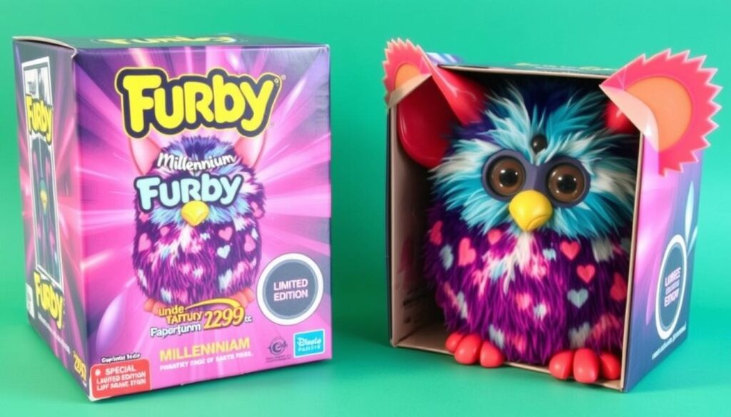 A Millennium Furby Special Limited Edition from 1999, showcasing its unique packaging.